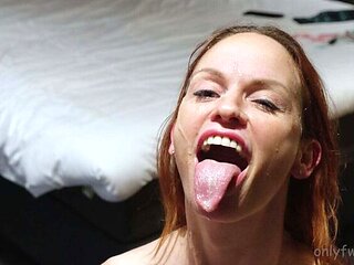 Amateur MILF model gets a massive facial after hot hotel sex with big dick