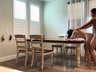 Fuck My Buddy's Wife on the Dining Table While He's Out of Town