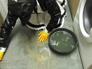 Worthless Sissy Scrubbing Filthy Floor