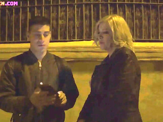 This Busty Mature Woman Goes Out on the Street with Her Tits Out Looking for Young Men to Fuck