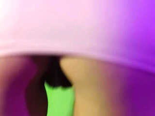 Sensual Dance with Mini Pink Skirt and Buried Thong