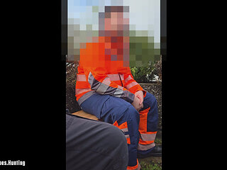 Straight Chubby Construction Worker I Met in the Park Comes Over for His First Curious Experience