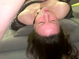 Rough oral sex with a busty milf, deep throat Natalyfox