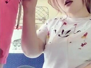 Horny teen get milkywayed on a train trip