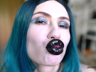 Goth girl lip pouting job CUSTOM