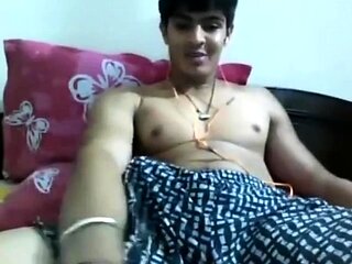 Uncut Indian Hunk Strokes His Big Cock on Webcam