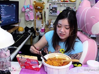 Amateur asian teen licks ass and sucks cock