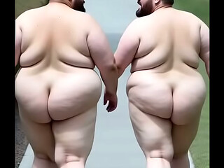 2 fat white chub ass