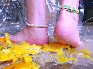 Cute teen girl enjoys foot fetish