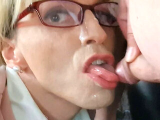 Small cock with a big load of sperm! Tranny public walk with a cum face!