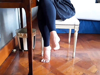 Selena's Half Naked Game Break Turns Into Foot Loving Sex