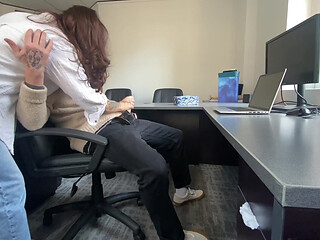 Secretary Sucks my cock in the office