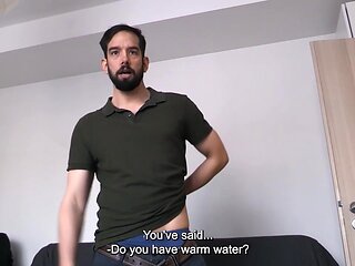 Bearded Guy His Slim Body For Cash And Gets Rewarded With A Hot Cumshot