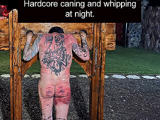 Hardcore Beating and Caning at Night by Two Merciless Dommes