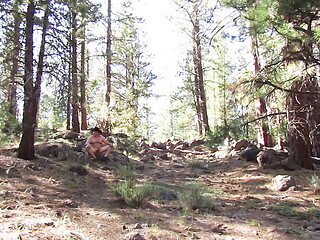 Naked hike up the hill.