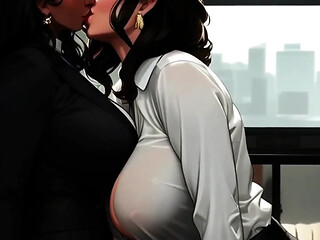 Horny office ladies get it on with big cocks