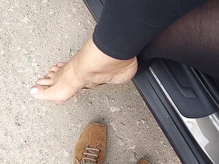 Selena's Clothed Blowjob in a Car