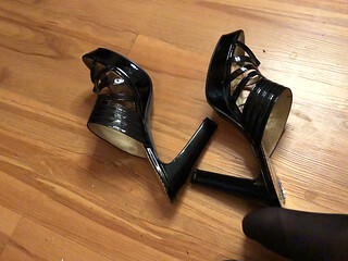 Black High Heel Fetish Ankle Boots