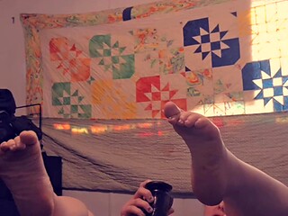 Wet BBW pussy fucked with giant black dildo