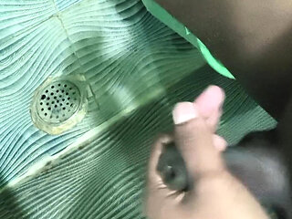 Bathroom masturbation hot and sexy penis