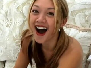 Cutie Asian teen Toni screwed by truly massive dick in the doggy style