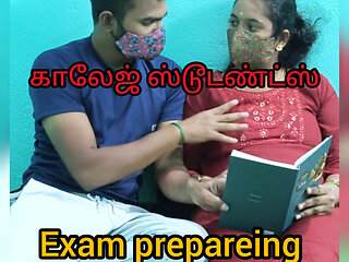 College students exam preparing time