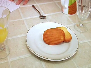 French Slut Deepthroating Before Getting Strapon Fucked