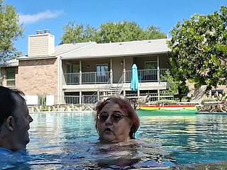 BBW Couple Love to Kissing the Pool!