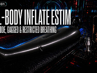 Wife Punishes Her Slave in Full-body-inflate Latex Bag - Estim - Restricted Breathing - Bagged