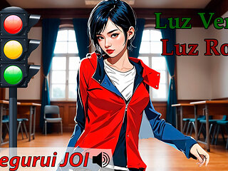 JOI hentai - Green light, red light. Instructions for masturbation with a Spanish voice.