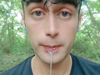 Two Times Cum Spitting by Random Guys - Huge Thick Loads Leaking