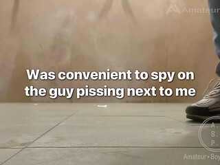 Peeking, Peeing, Flashing, Teasing at Public Urinal