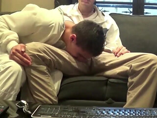 Matt sucking cock and sniffing sneakers in the same time