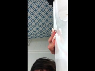 Latina MILF takes big black cock before shower