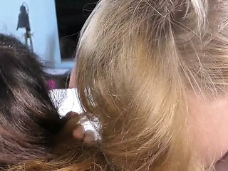 Hair blowjob with Melody Pleasure and Kimberly