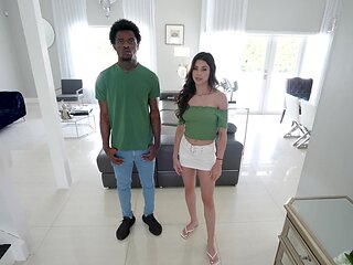 Skinny brunette Kylie Rocket takes shower with her boyfriend