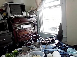 A different view of the chicken I fried in my room with the Portable Electric Stove Tops