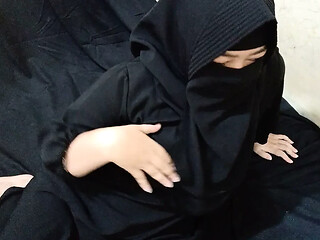 Young mom with her veil is very ferocious and seductive