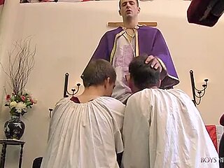 Oscar Roberts, Owen Jackson And Luke Desmond In Hig Big Priest Cock Is Irresistible
