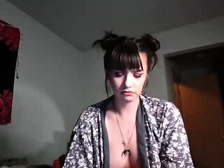 Big boob brunette masturbates on webcam