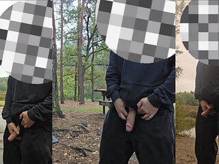 Teen Risky Outdoor Jerking (almost caught)