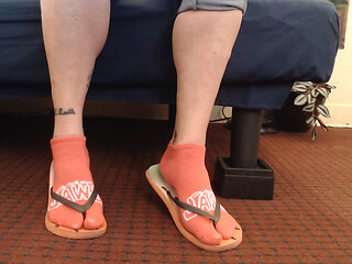 Watermelon Red Flipflops Red Ankle Socks