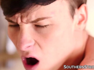Cutie takes big fat dick inside of tight twink ass hole