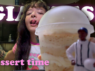 A Giantess Gets You in the Fridge at Dessert Time