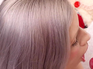 Mmmm She Sucks a Big Dildo so Sweetly and Swallows Sperm - Creampie in Pussy!