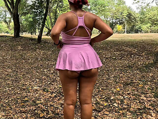 My horny neighbor invites me to exercise, and the cheeky girl shows me her tits