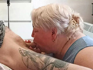 Hot MILF Neighbor Sucks Dick and Swallows Cum While Wife Watches - Zona901