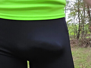 Morningrun with my thick dick in my running legging