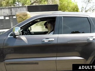 Busty taxi driver Natasha Starr gives a wild ride with deepthroat and dick