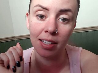 Amateur Babe in Glasses jerks cock for facial